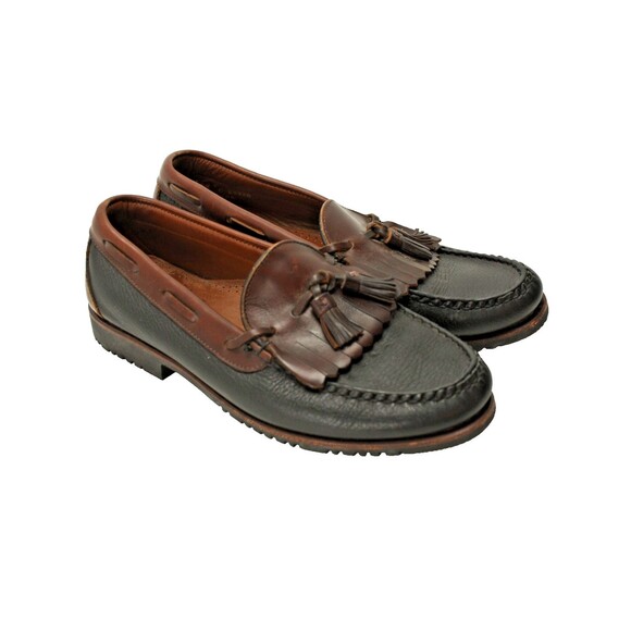 Allen Edmonds Mens 9.5 C Nashua Black/Brown Two Tone Kiltie Tassel Dress Loafers main image 9